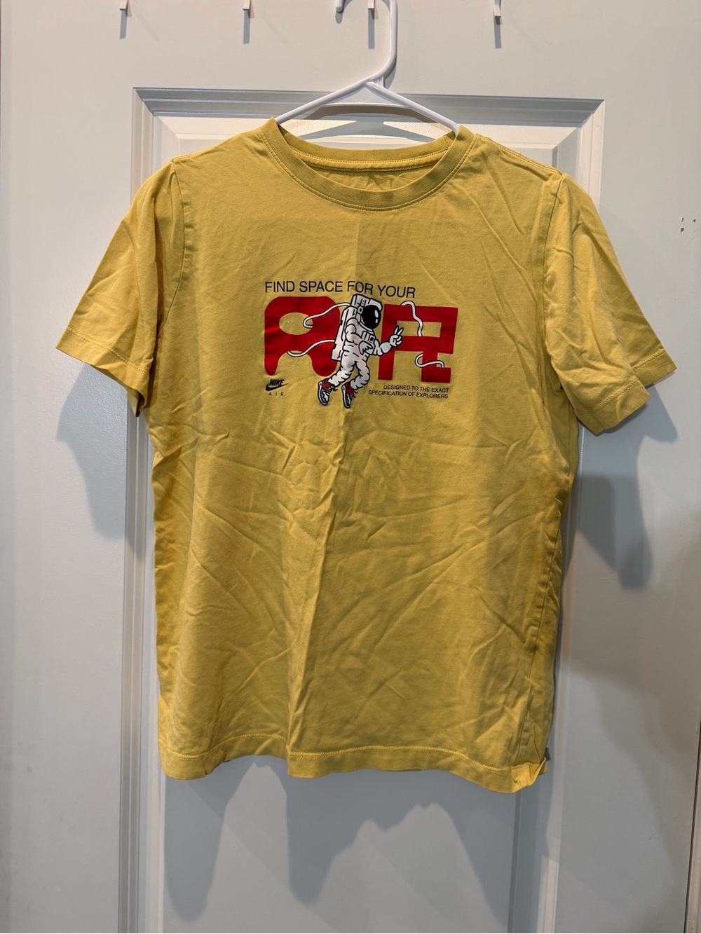 Nike Yellow Short Sleeve Tee with Red Space Explorer Graphic